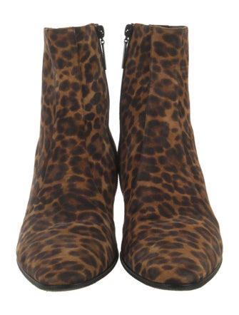 Saint Laurent Suede Animal Print Boots