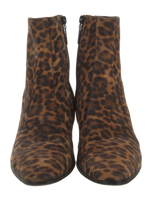 Saint Laurent Suede Animal Print Boots