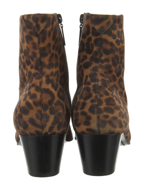 Saint Laurent Suede Animal Print Boots