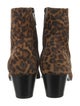 Saint Laurent Suede Animal Print Boots