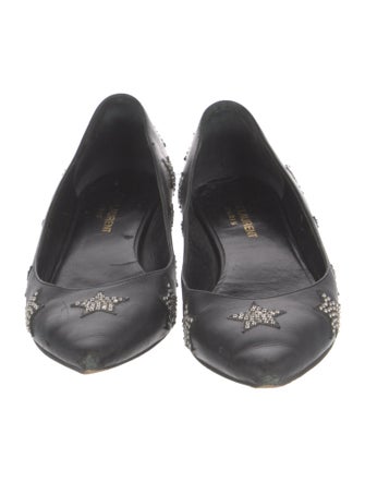 Saint Laurent Leather Studded Accents Flats