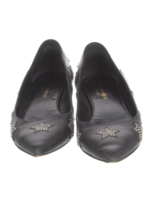 Saint Laurent Leather Studded Accents Flats