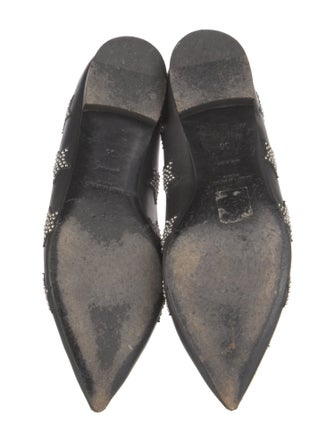 Saint Laurent Leather Studded Accents Flats