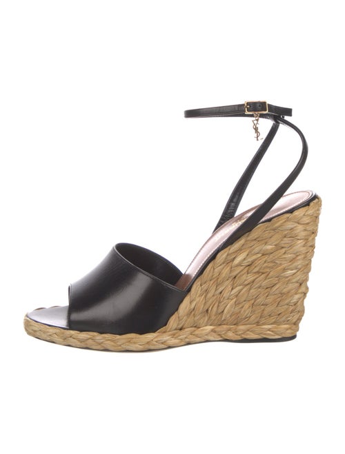 Saint Laurent Leather Braided Accents Espadrilles