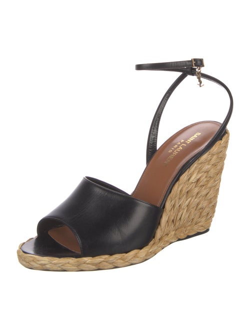 Saint Laurent Leather Braided Accents Espadrilles