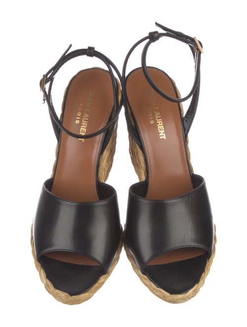 Saint Laurent Leather Braided Accents Espadrilles