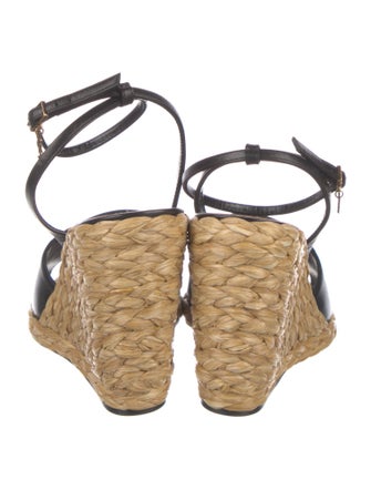 Saint Laurent Leather Braided Accents Espadrilles