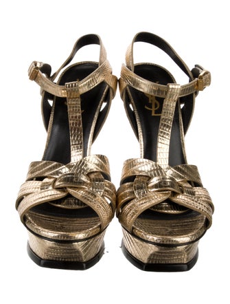 Saint Laurent Leather T-Strap Sandals