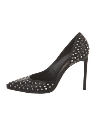 Saint Laurent Leather Studded Accents D'Orsay Pumps