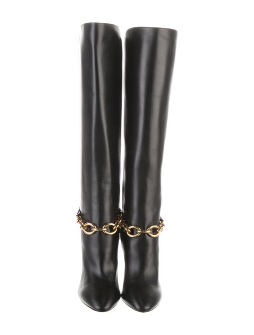 Saint Laurent Leather Chain-Link Accents Boots