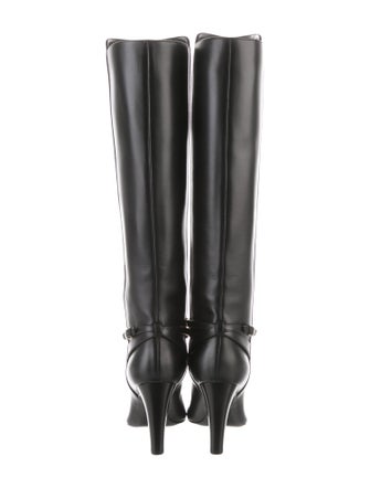 Saint Laurent Leather Chain-Link Accents Boots