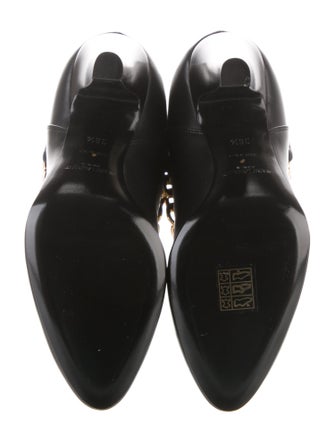 Saint Laurent Leather Chain-Link Accents Boots