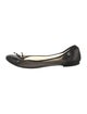 Saint Laurent Leather Bow Accents Ballet Flats