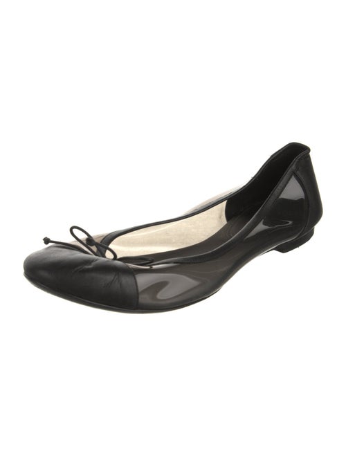 Saint Laurent Leather Bow Accents Ballet Flats