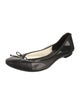 Saint Laurent Leather Bow Accents Ballet Flats