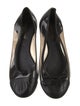 Saint Laurent Leather Bow Accents Ballet Flats