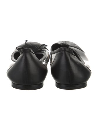 Saint Laurent Leather Bow Accents Ballet Flats