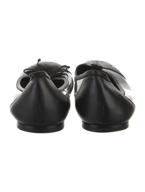 Saint Laurent Leather Bow Accents Ballet Flats