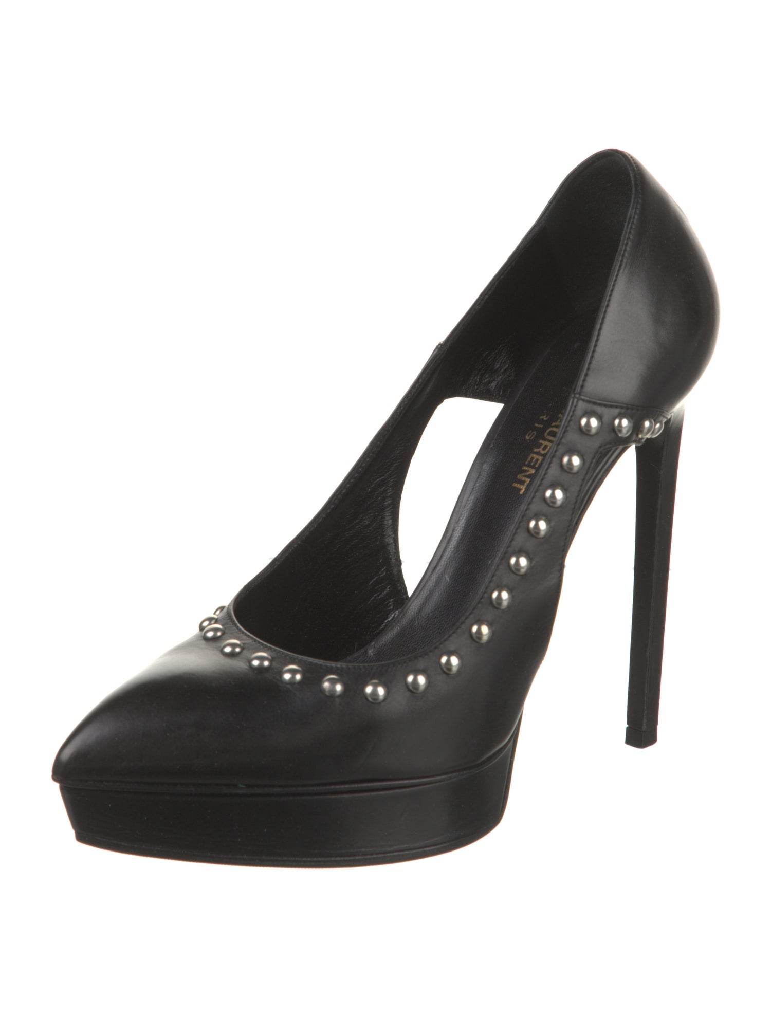 Saint Laurent Leather Cutout Accent Pumps