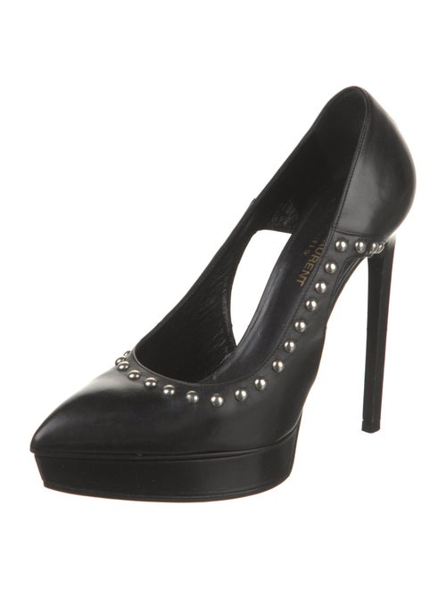 Saint Laurent Leather Cutout Accent Pumps