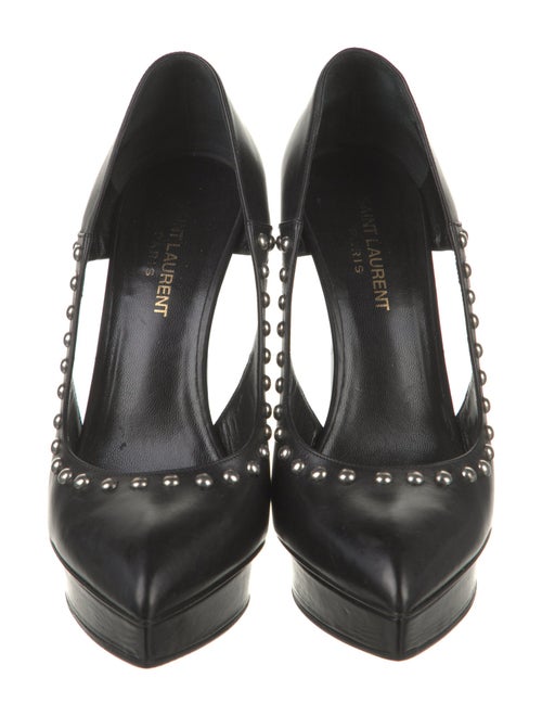 Saint Laurent Leather Cutout Accent Pumps