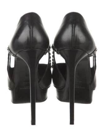 Saint Laurent Leather Cutout Accent Pumps