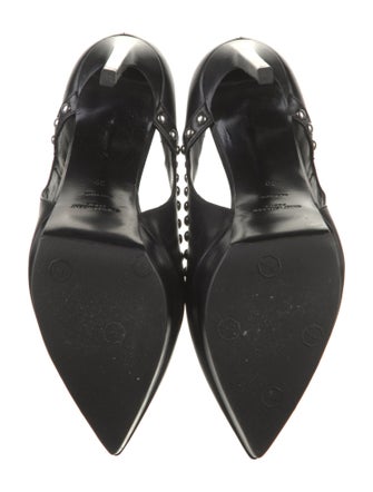 Saint Laurent Leather Cutout Accent Pumps