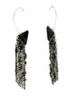 Saint Laurent Crystal & Resin Triangle Clip-On Tassel Earrings