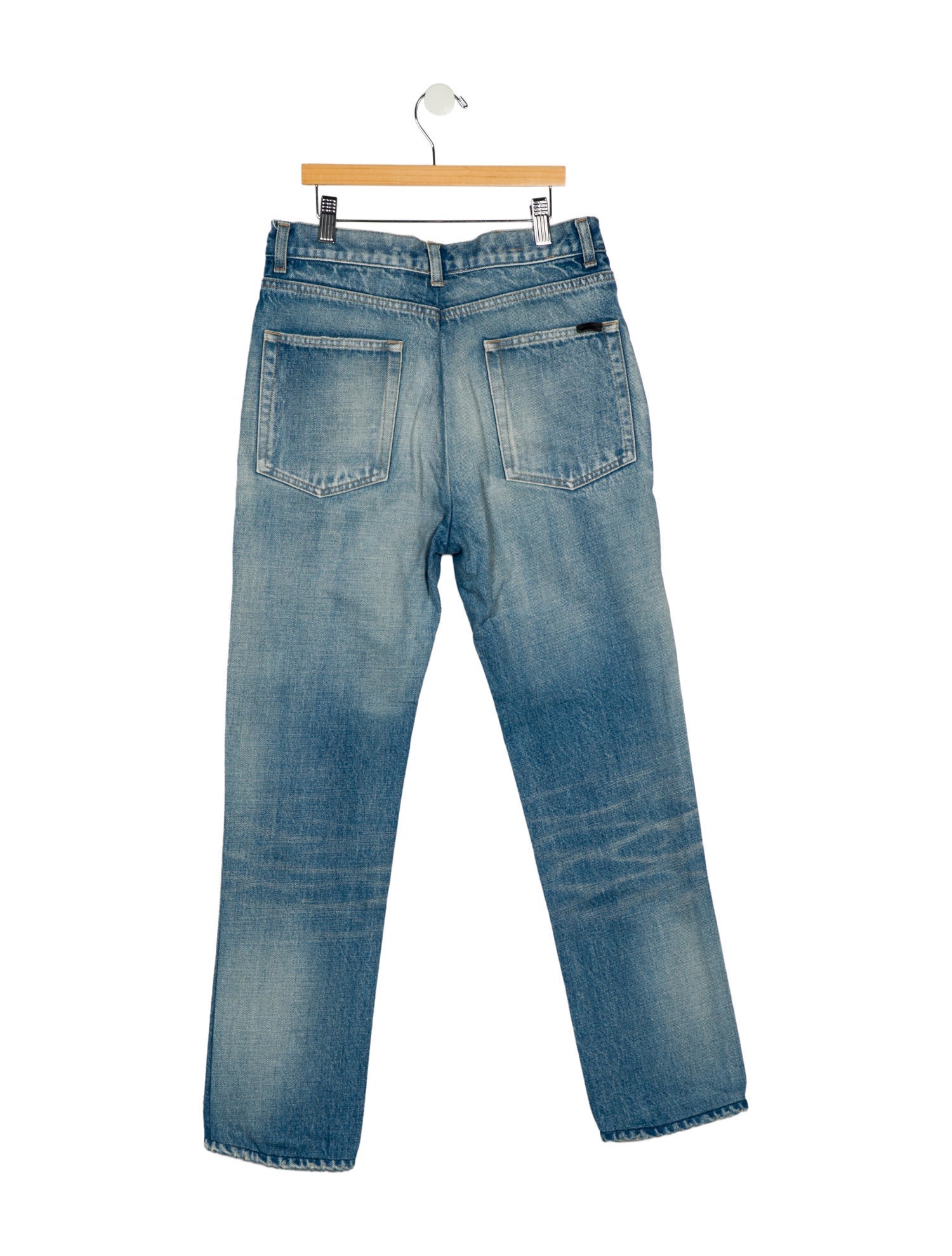 Saint Laurent High-Rise Straight Leg Jeans