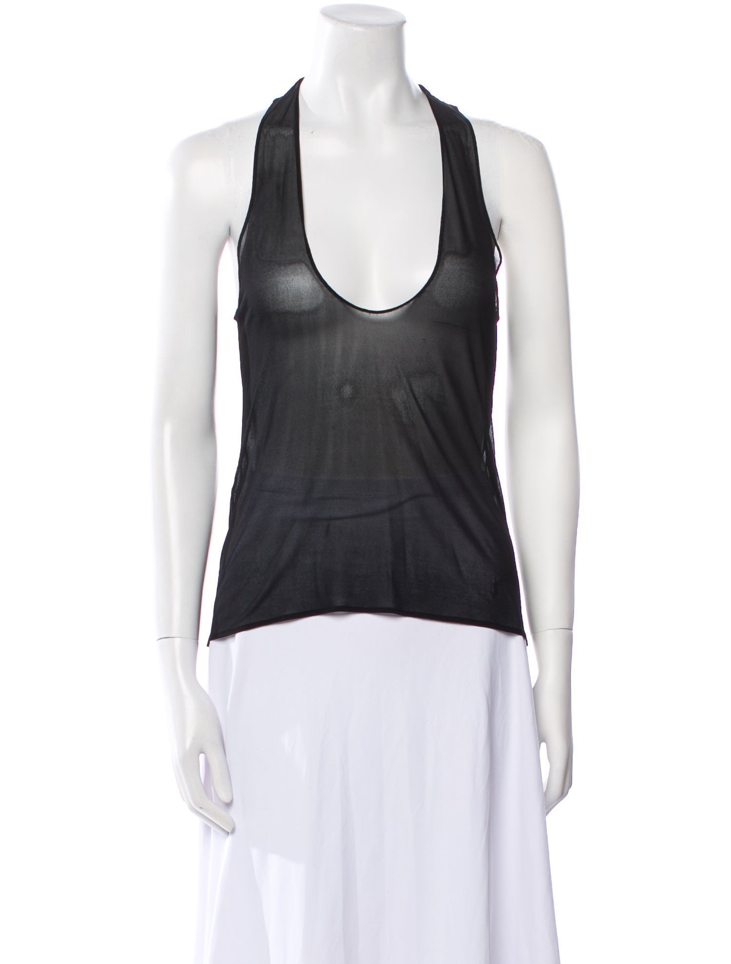 Saint Laurent Scoop Neck Sleeveless Top
