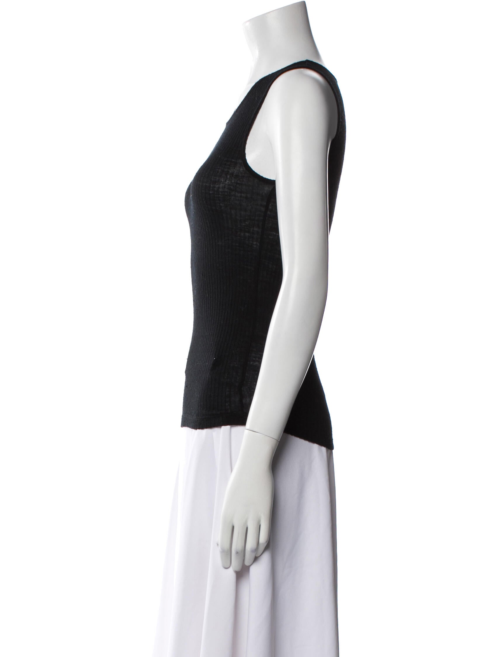 Saint Laurent Scoop Neck Sleeveless Top