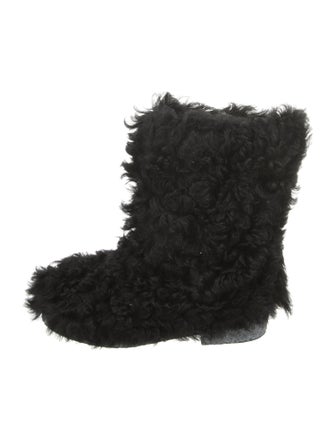 Saint Laurent Shearling Lace-Up Boots