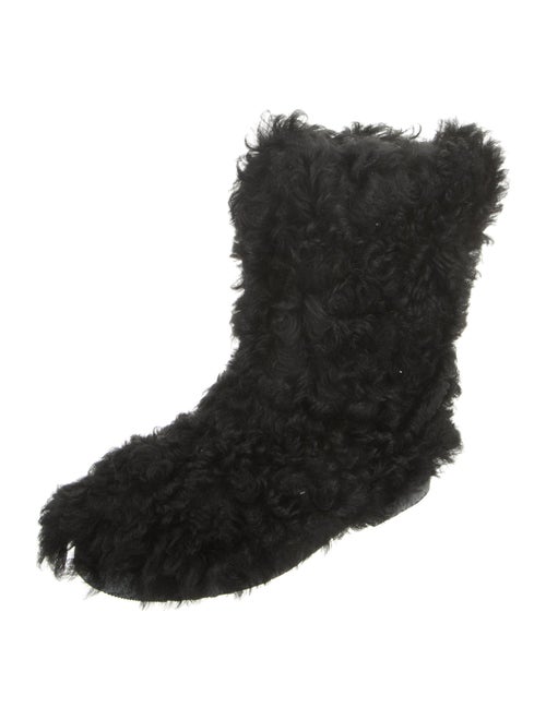 Saint Laurent Shearling Lace-Up Boots