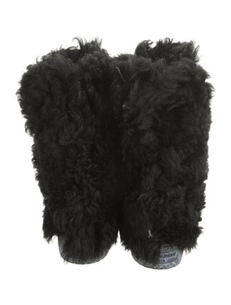 Saint Laurent Shearling Lace-Up Boots