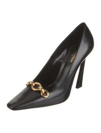 Saint Laurent Leather Chain-Link Accents Boots