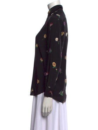 Saint Laurent Silk Printed Button-Up Top