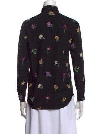 Saint Laurent Silk Printed Button-Up Top