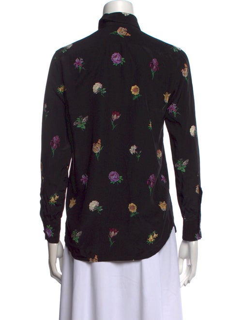 Saint Laurent Silk Printed Button-Up Top