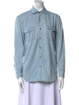 Saint Laurent Long Sleeve Button-Up Top