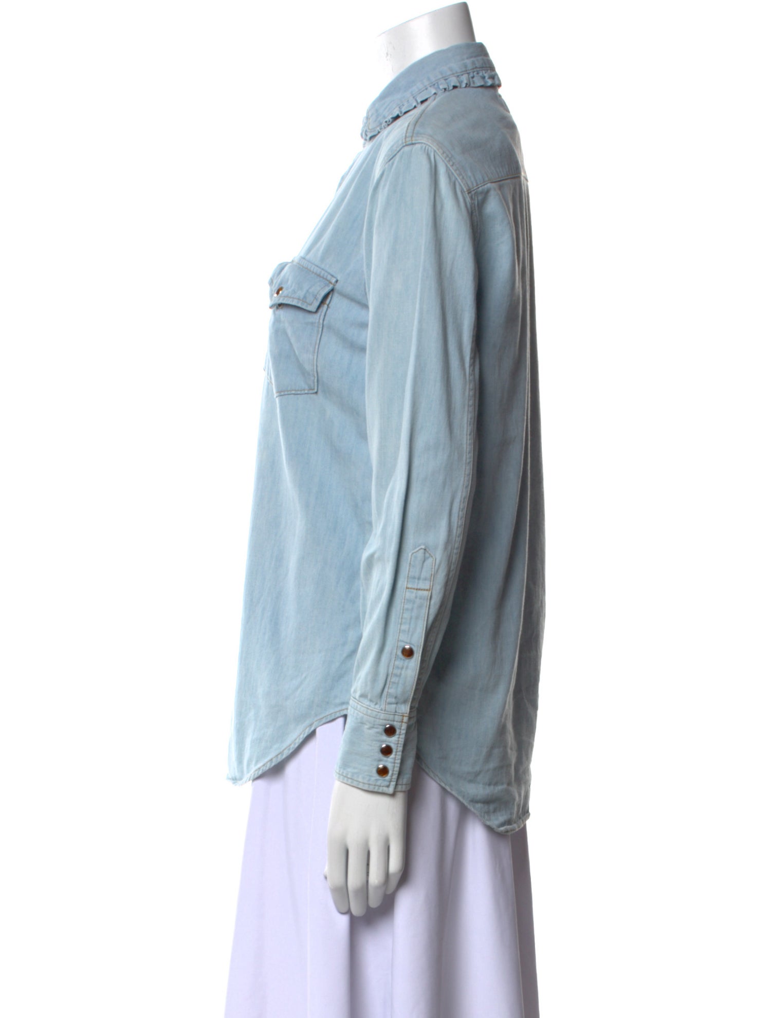 Saint Laurent Long Sleeve Button-Up Top