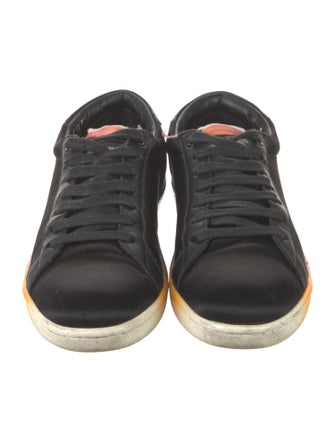 Saint Laurent Leather Distressed Accents Sneakers