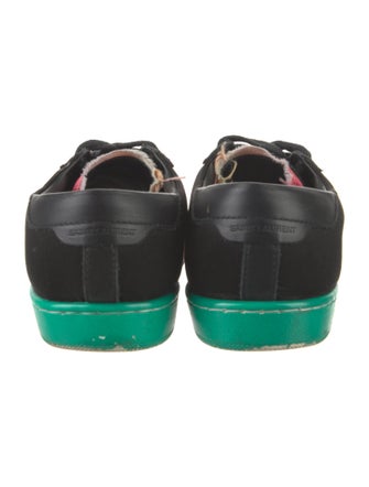 Saint Laurent Leather Distressed Accents Sneakers