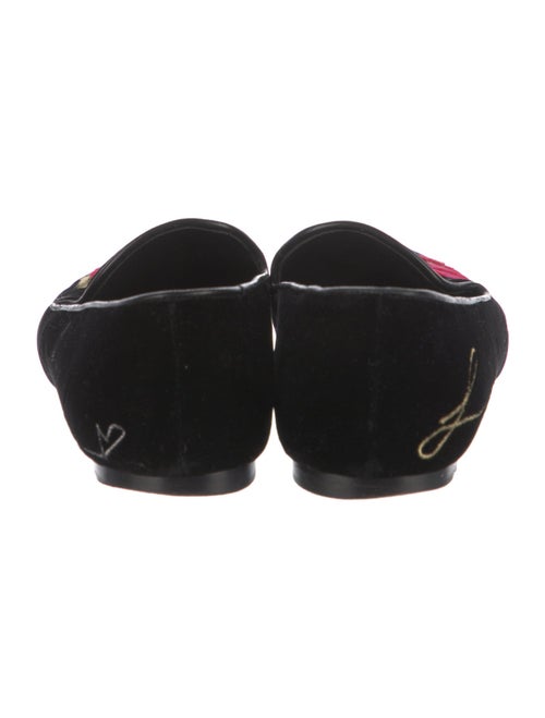 Saint Laurent Velvet Graphic Print Loafers