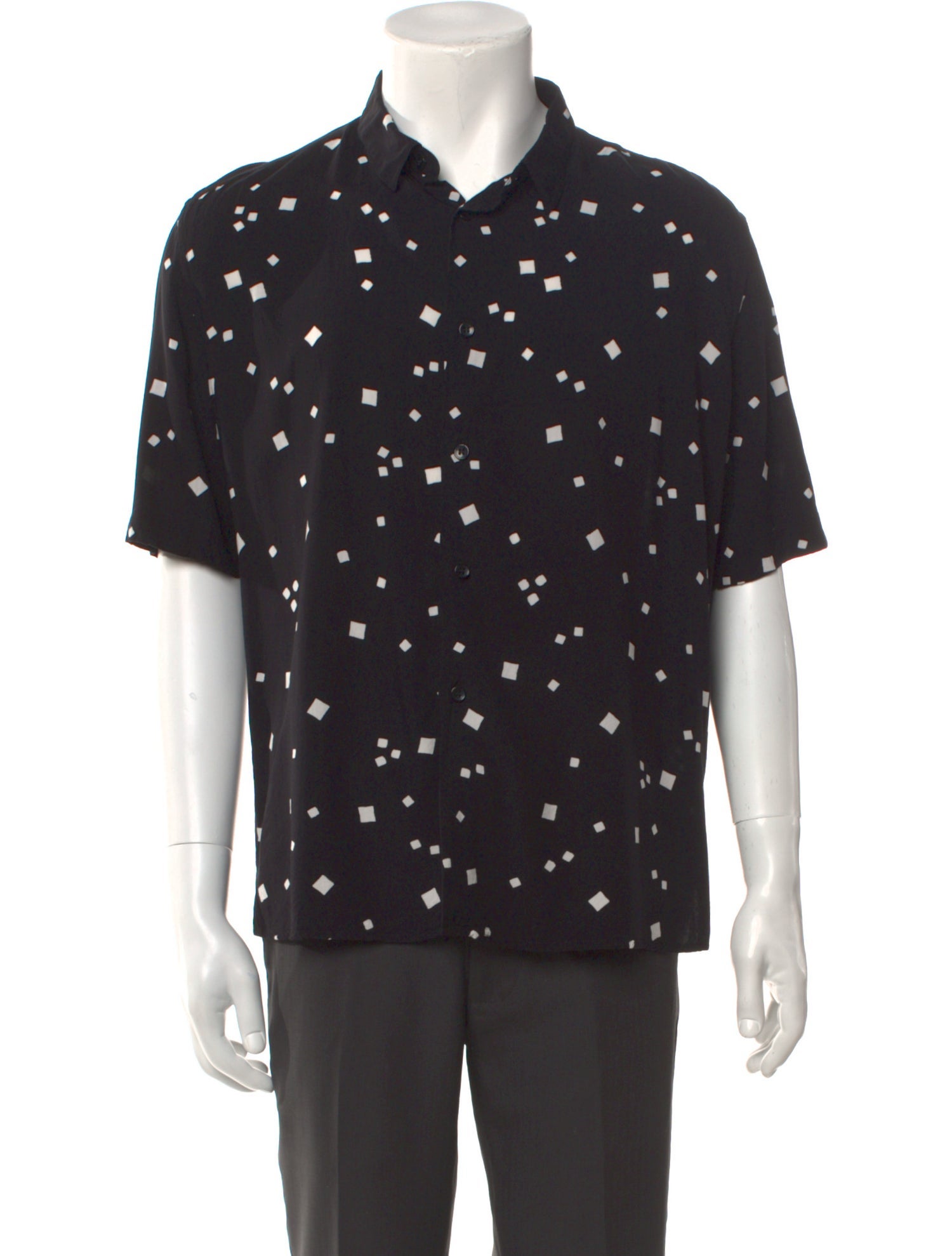Saint Laurent 2019 Square Dot Print Shirt