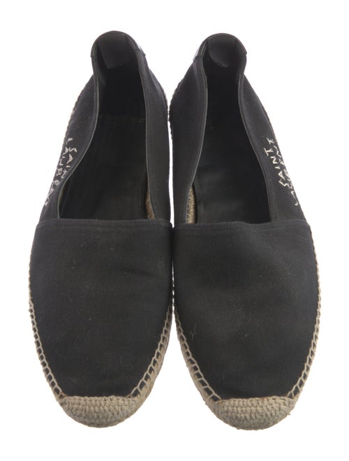 Saint Laurent Canvas Embroidered Accent Slippers