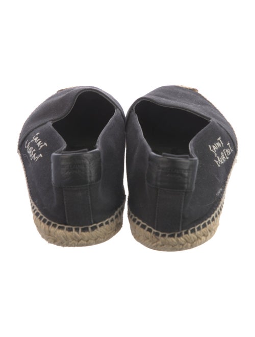 Saint Laurent Canvas Embroidered Accent Slippers