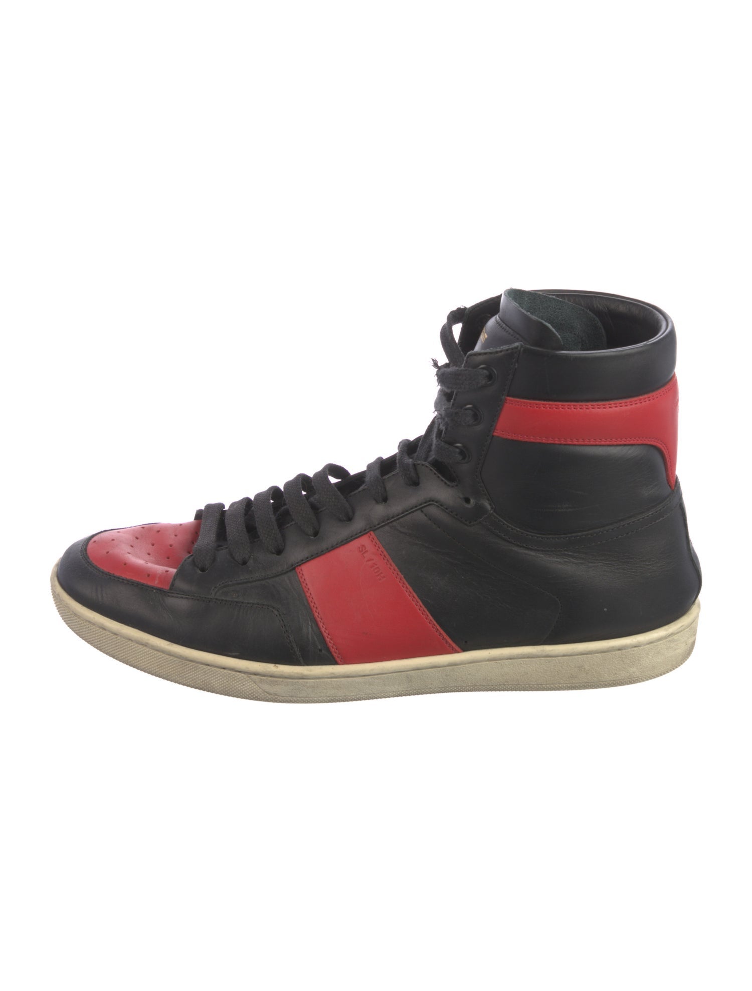 Saint Laurent Leather Colorblock Pattern Sneakers