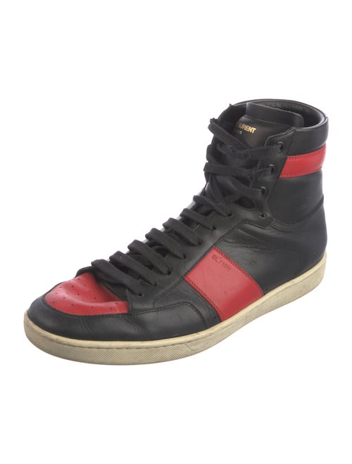 Saint Laurent Leather Colorblock Pattern Sneakers