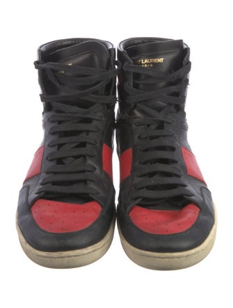 Saint Laurent Leather Colorblock Pattern Sneakers