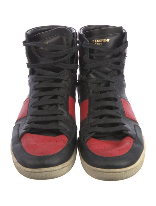 Saint Laurent Leather Colorblock Pattern Sneakers